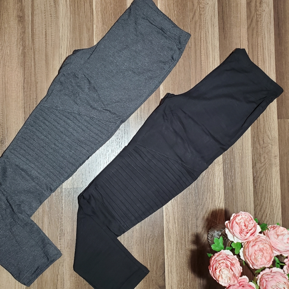 🌸MISSES & PLUS🌸 Charcoal Moto Leggings